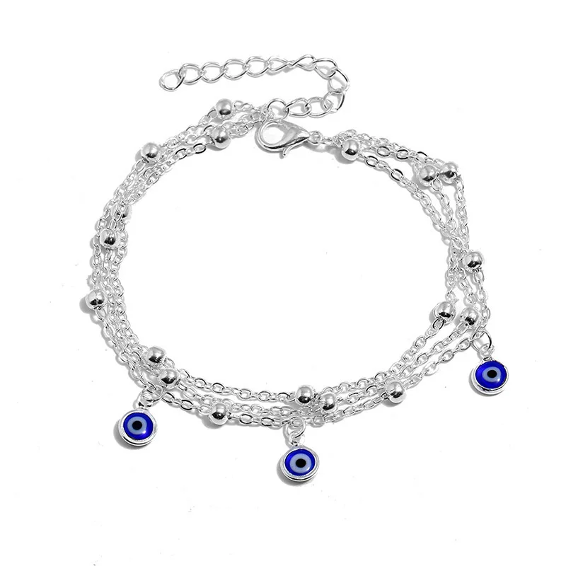 10pcs Per Lot Turkish Evil Eye Anklets Wholesale Gold Silver Bohemian For Women Girls Jewelry | Украшения и аксессуары