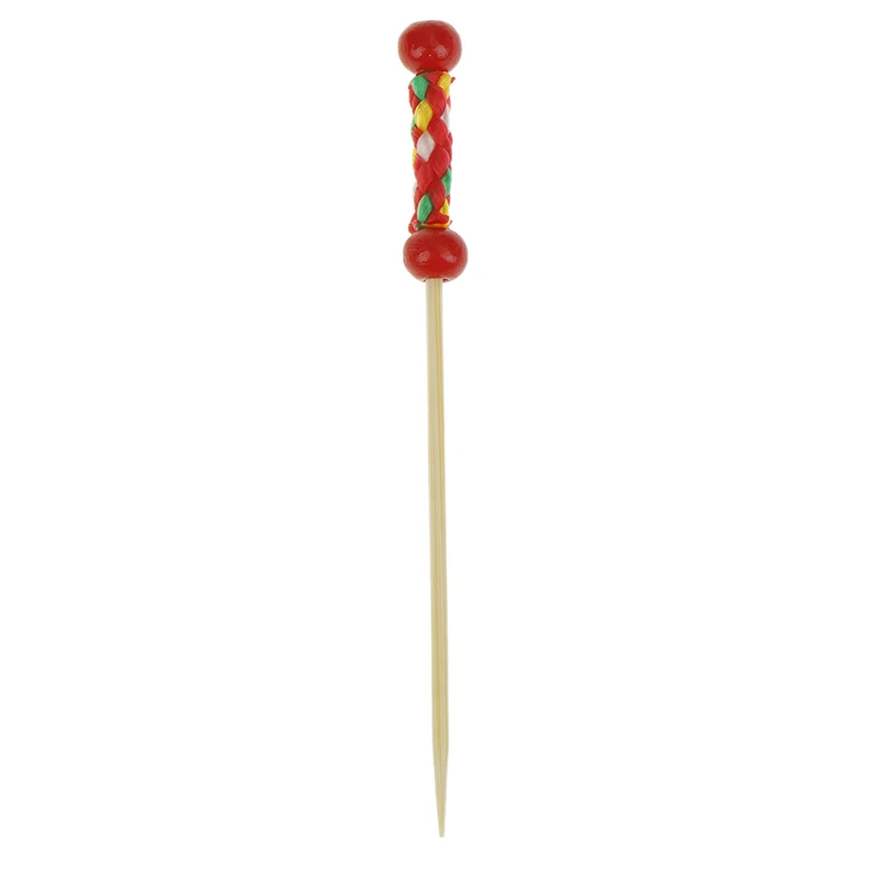 100pcs 9cm 50 шт/80 шт/100 шт бамбуковые палочки для еды буфет фрукт для кекса вилка вечерние десертные растительные палочки Коктейльные зубочистки шпажки - Цвет: 100pcs 9cm