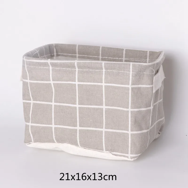 Gray grid Корзина для пикника настольная коробка для хранения мелочей с принтом облака Водонепроницаемая Косметическая Книга канцелярский Органайзер мини сумка для хранения - Цвет: Gray grid