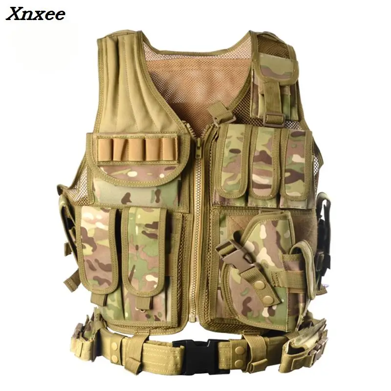 Xnxee Unloading Tactical Men Combat Vest Army Military Fans Camouflage Body Cs Jungle Equipment |