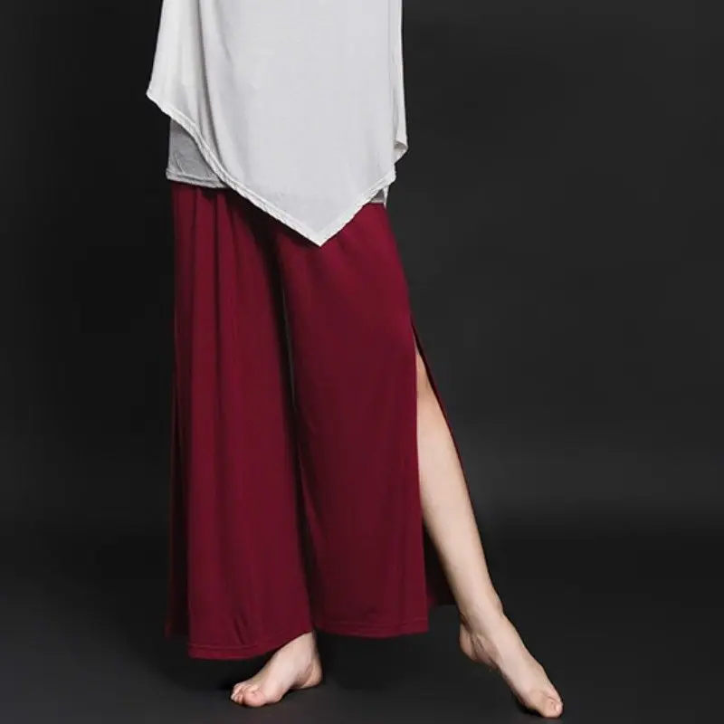 

Women Asymmetrical Pants Front Slit Trousers Meditation Belly Dance Baggy Spring New Solid Color Pants 800-536