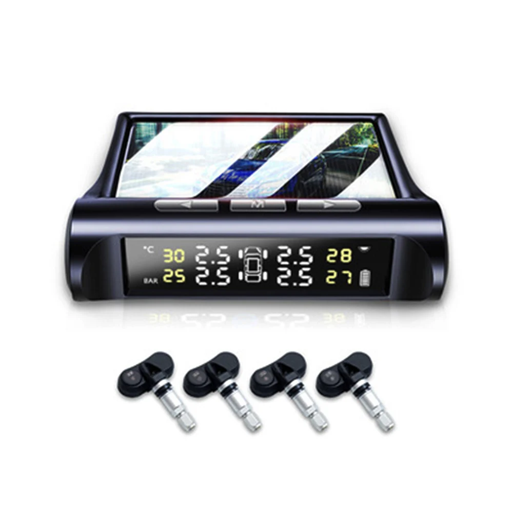Built-in sensor TPMS солнечная система контроля давления в шинах Автоматическая охранная сигнализация Цифровой дисплей 4 колеса внутренняя внешняя система s давление в шинах - Тип: Built-in sensor