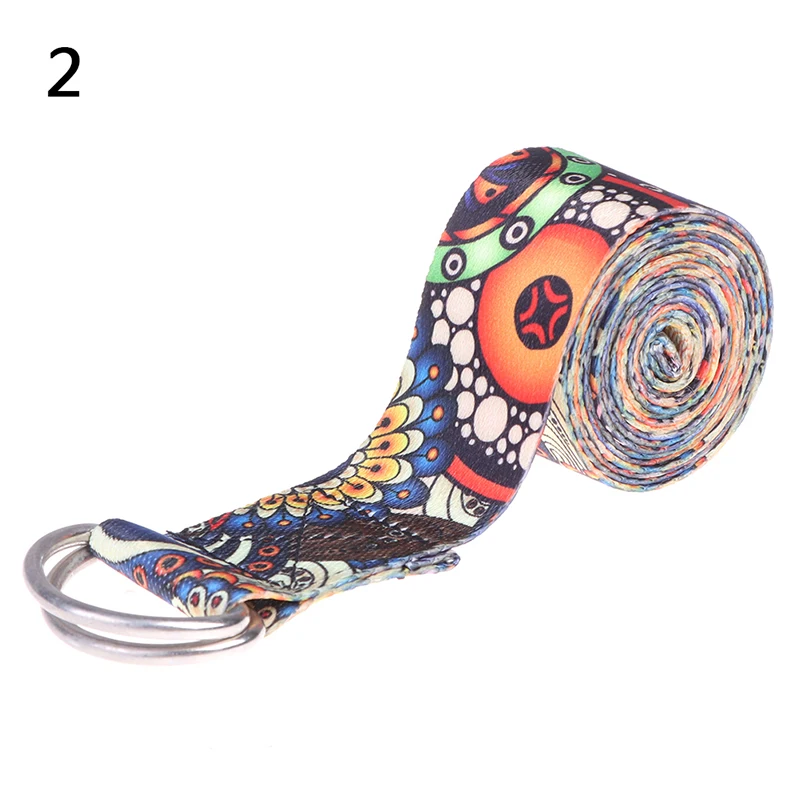 D Ring ремни для йоги ремешок фитнеса веревка с цветным принтом регулируемый пояс