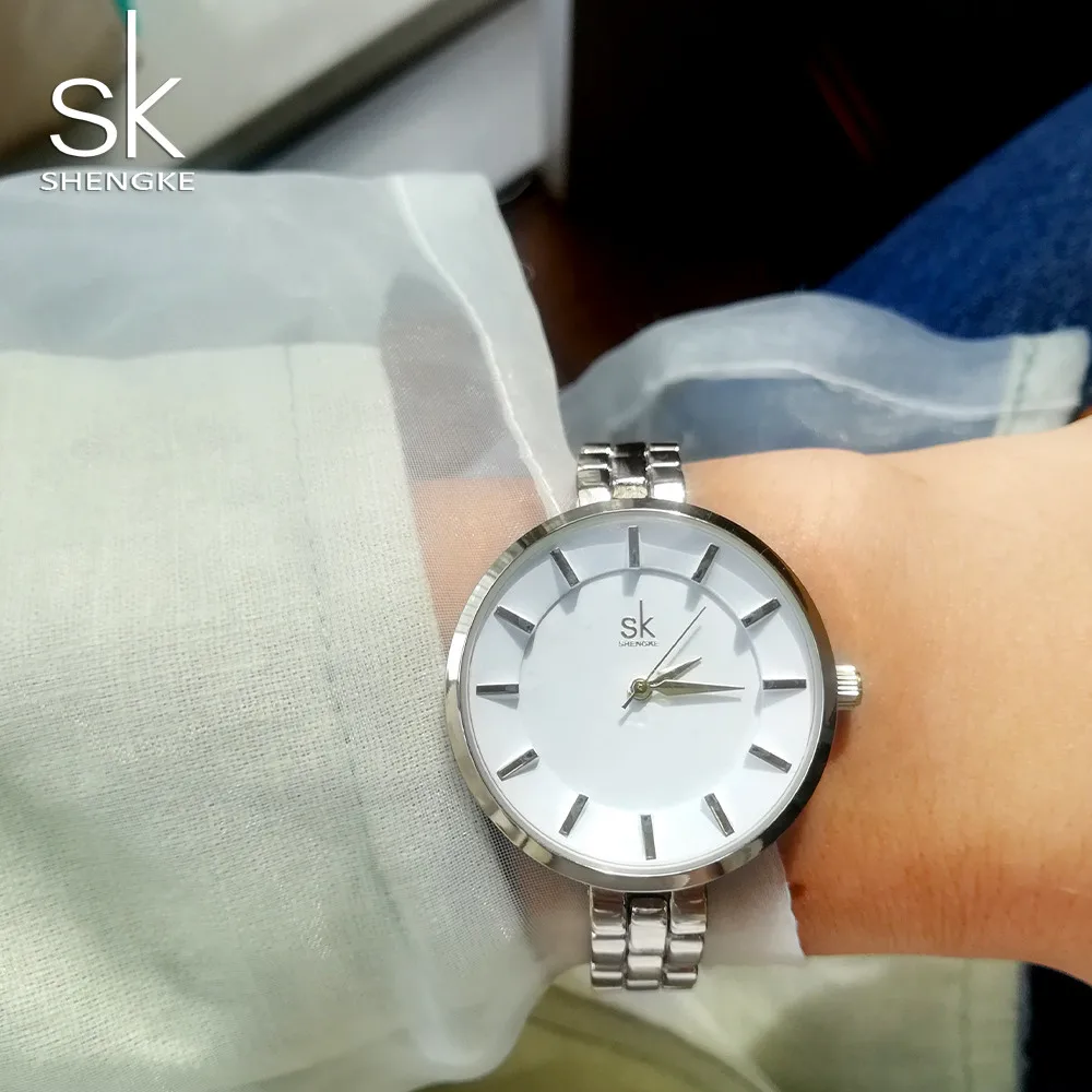 Shengke новые брендовые модные женские часы простые кварцевые Montre Femme наручные 2018