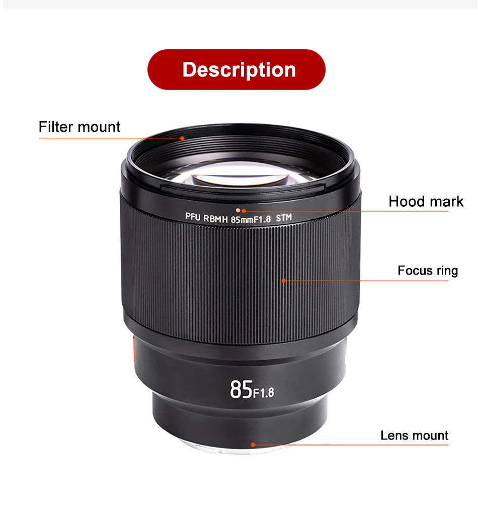 VILTROX PFU RBMH 85 мм F1.8 объектив STM для E Mount AF Автофокус для sony A9 A7RIII A7M3 A7III A6400 A6000 FE-Mount камера