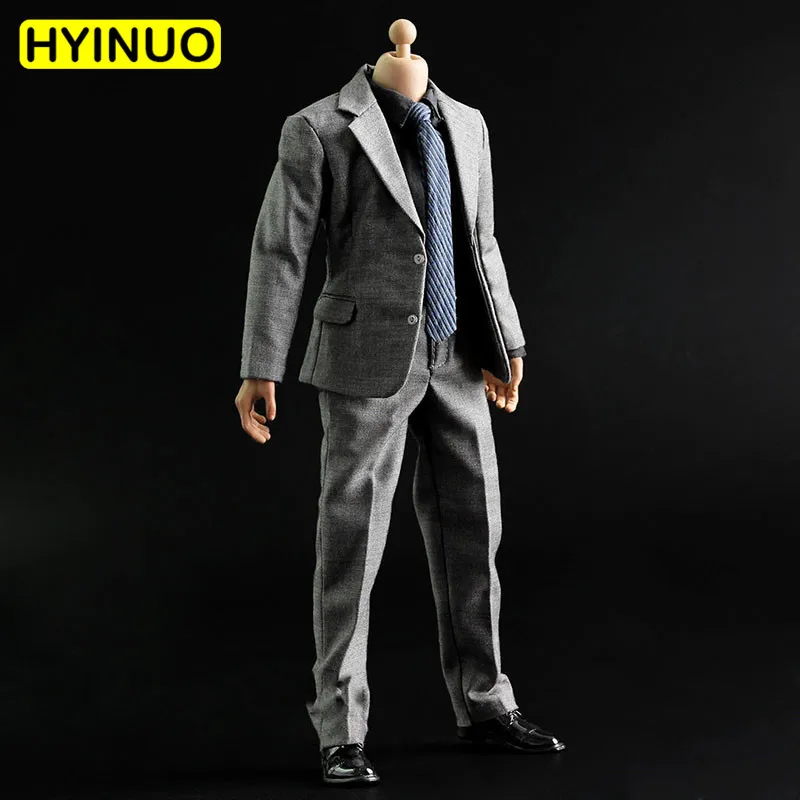 

1/6 Scale Men Handsome Grey Suit Clothes Male Formal Office worker Clothes Clothing Set F 12" Action Figure Male Body Doll Toys
