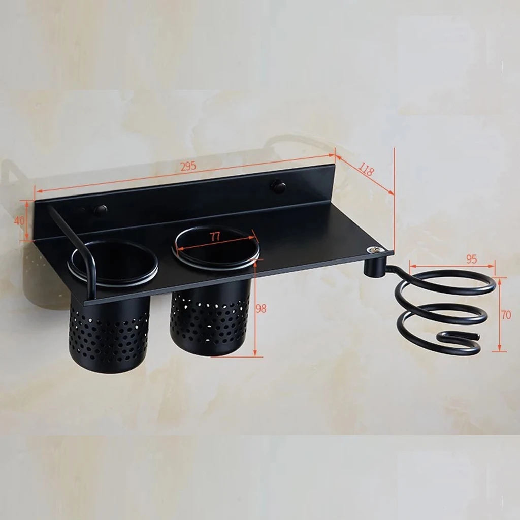 

360-degree Swivel Blower Rack Hair Dryer Spiral Holder Stand&Storage Basket