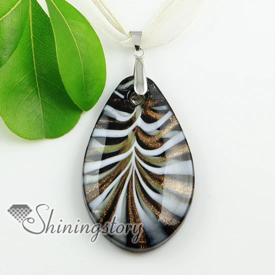 Стеклянные Подвески ручной работы в форме слезы с цветами внутри блестками и