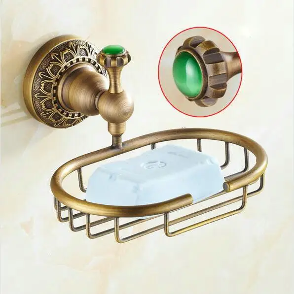 Античный медный зеленый нефрит аксессуары для ванной комнаты вешалка полотенец