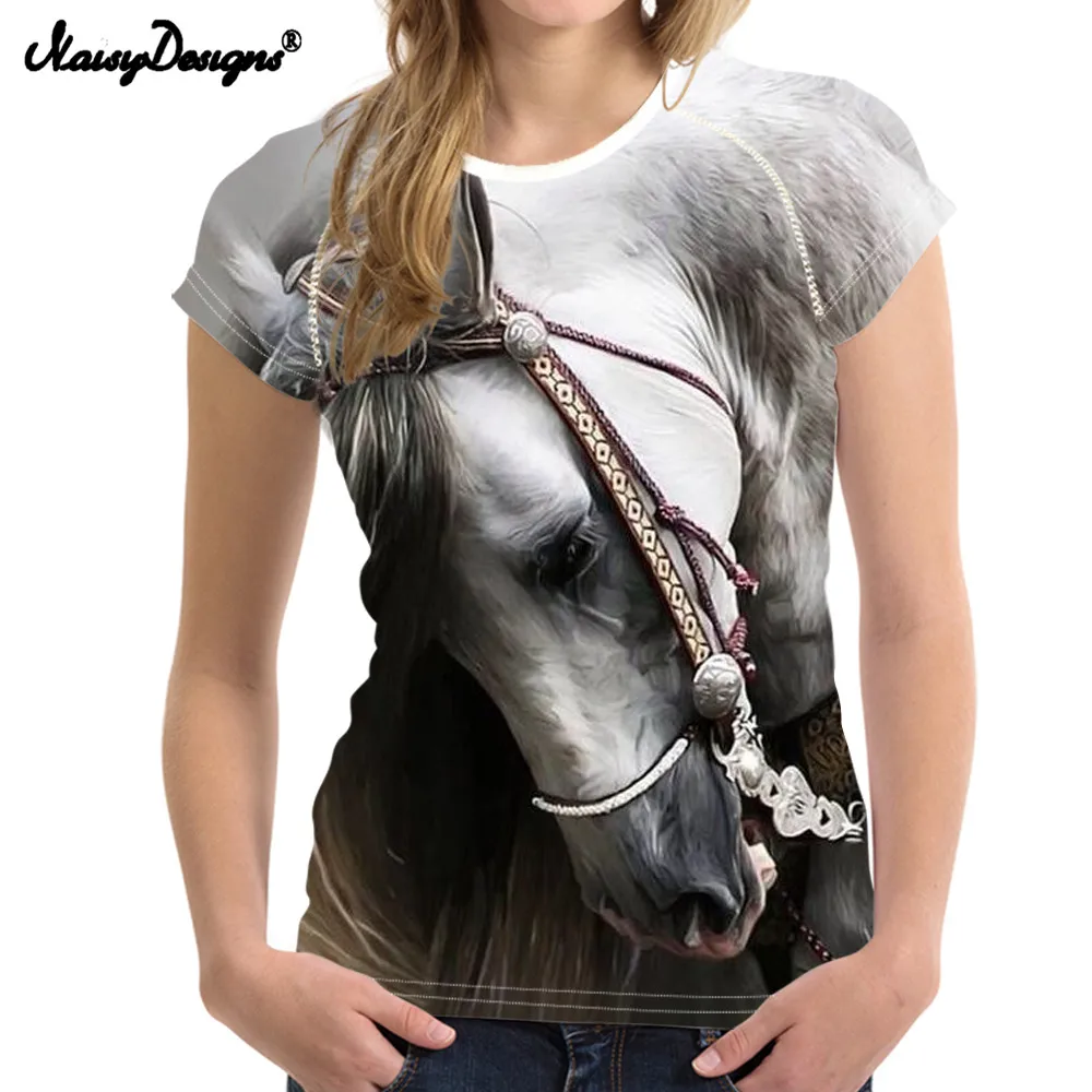 NOISYDESIGNS t-shirt Womens t shirt Female Legend T-shirt Gorgeous Horse for Girls Femmes Cool Punk Top tee Harajuku | Женская одежда