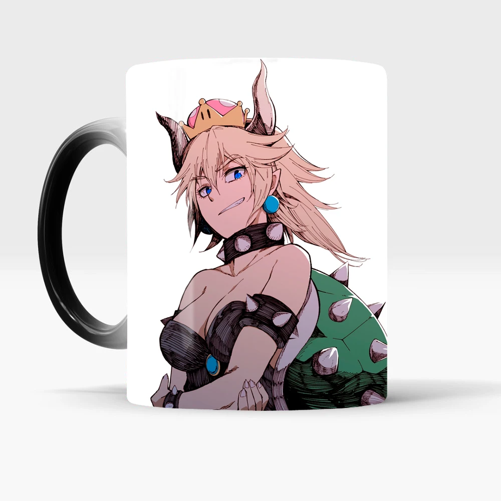 Волшебная кофейная кружка Bowsette, чашка для чая, холодная, горячая, Термочувствительная кружка, теплотрансформирующая, меняющая цвет, чашки, подарки
