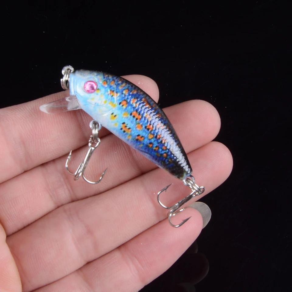 1 шт. 5 см 3 8 г Рыболовная Приманка Minnow воблеры жесткая наживка с перьевыми