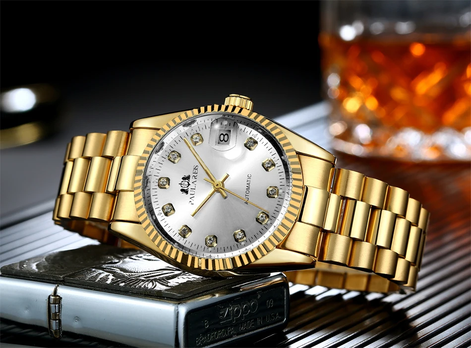 Мужские автоматические механические часы из нержавеющей стали Datejust роскошный простой: золото, серебро 2 тона всего 36 мм часы с датой