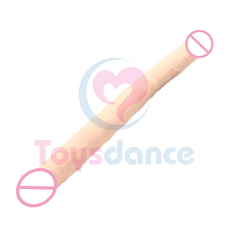 Toysdance 30 см из настоящего силикона мателлическая основа двойная насадка
