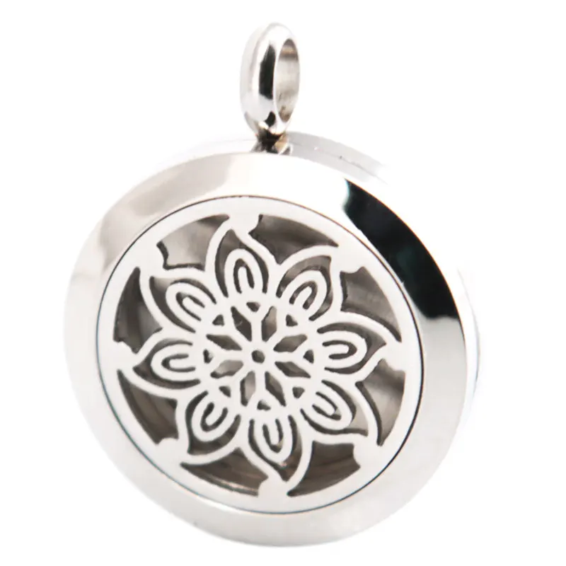 Ароматерапевтические эфирные масла Flower 25 мм нержавеющая сталь ожерельлье с