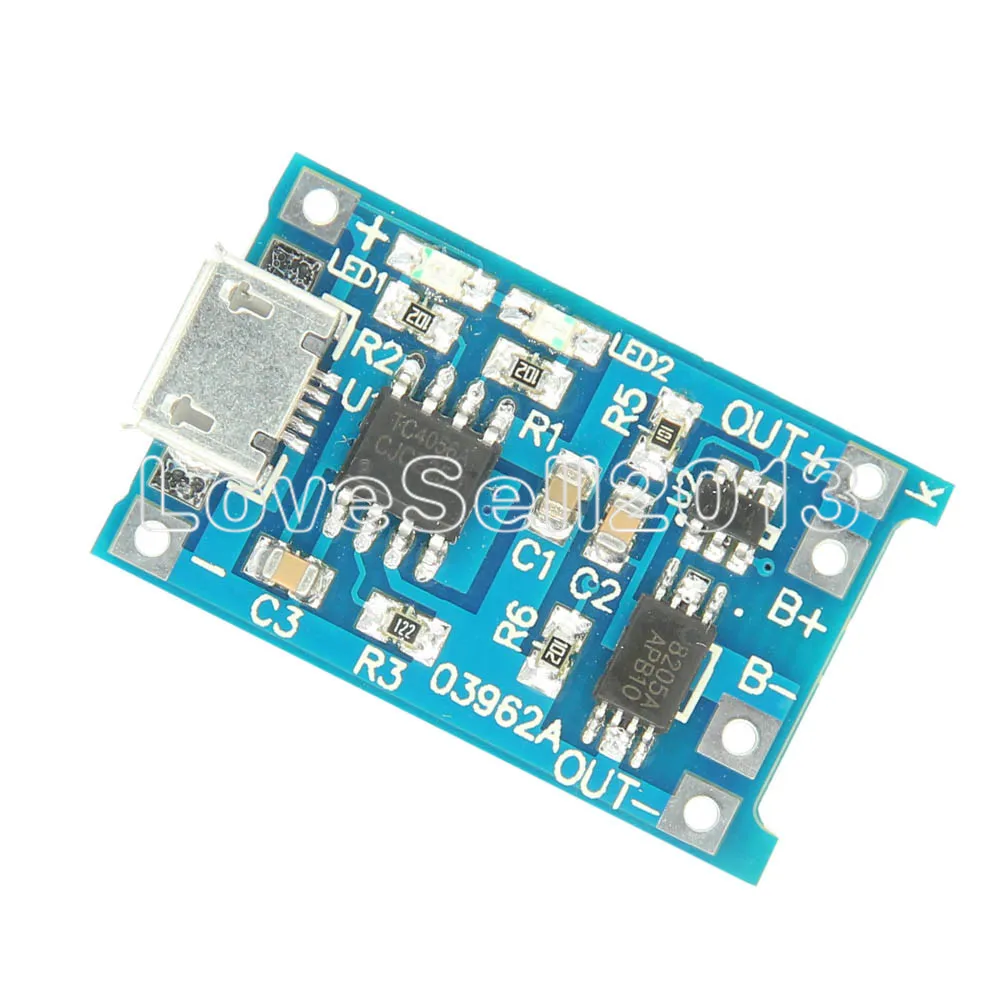 Автоматическая защита 1 шт. шт Micro USB 5V 1A 18650 TP4056 модуль зарядного устройства