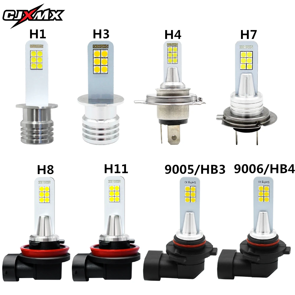CJXMX H1 H3 H4 H7 H8 H11 9005/HB3 9006/HB4 Автомобильная LED-лампа противотуманного света 3000K Золотисто-желтый 6000K Белый свет для автолампы 12V включено.