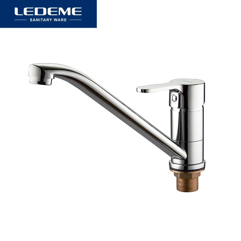 LEDEME New Classic Style Kitchen Faucet Solid Brass Single Handle Cold and Hot Water Tap 360 Degree Rotation Spray Paint Faucets |