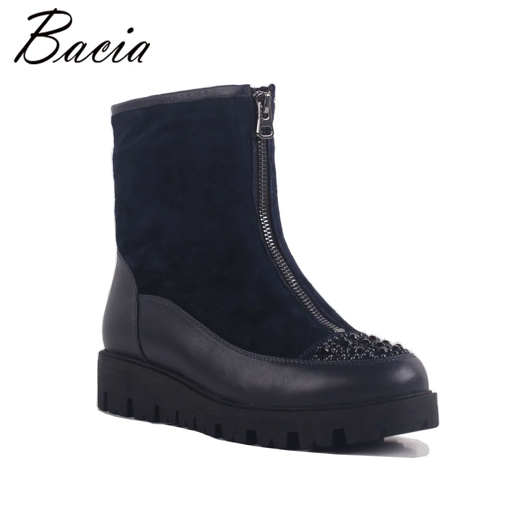 Bacia/Новое поступление 100% натуральный мех классические Mujer Botas из натуральной