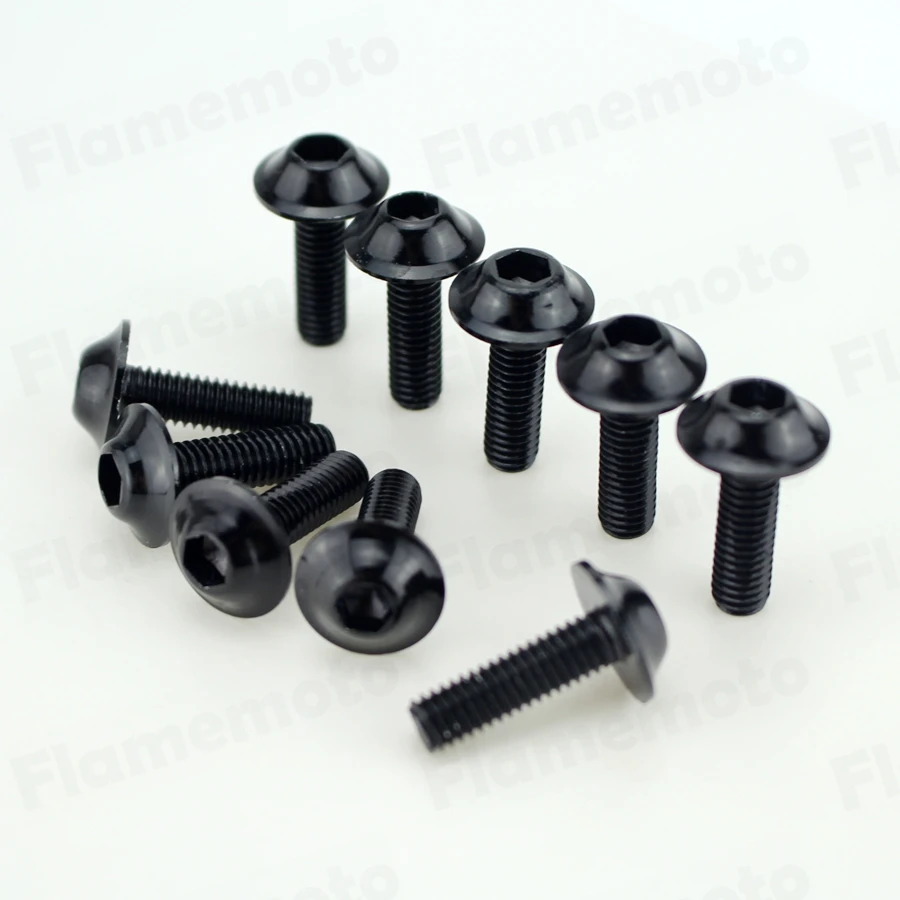 10 шт. Болты Винты черные алюминиевые украшения M6 x 20 мм мотоцикл|screw belt|screwscrew capacitor |