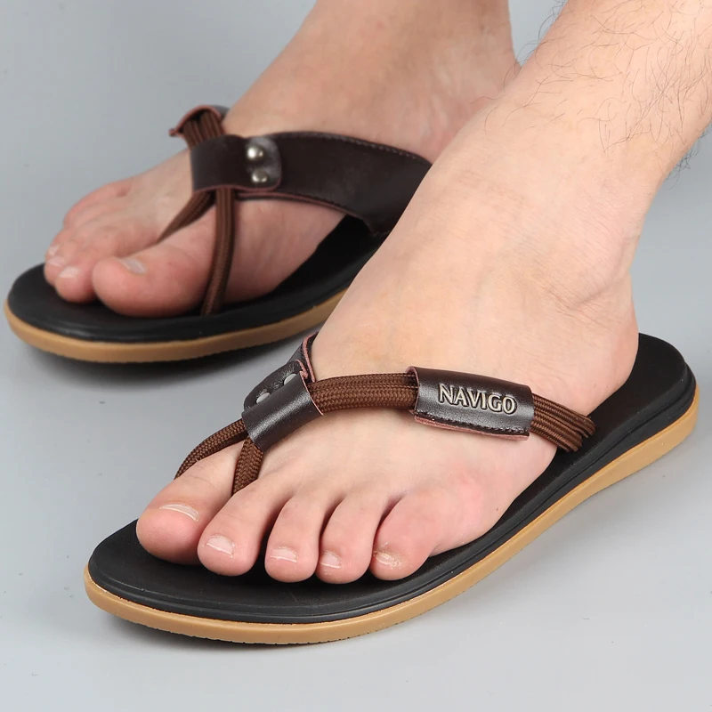 Шлепанцы мужские резиновые сланцы плоская подошва повседневные пляжные