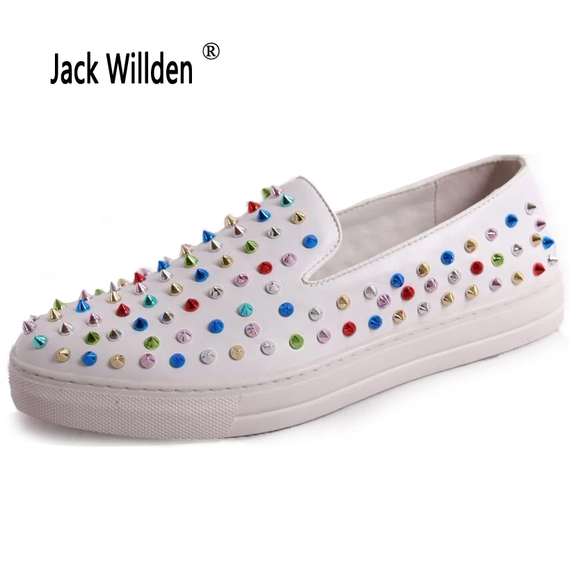 Туфли Jack Willden мужские кожаные лоферы заклепки повседневная обувь для вечеринки