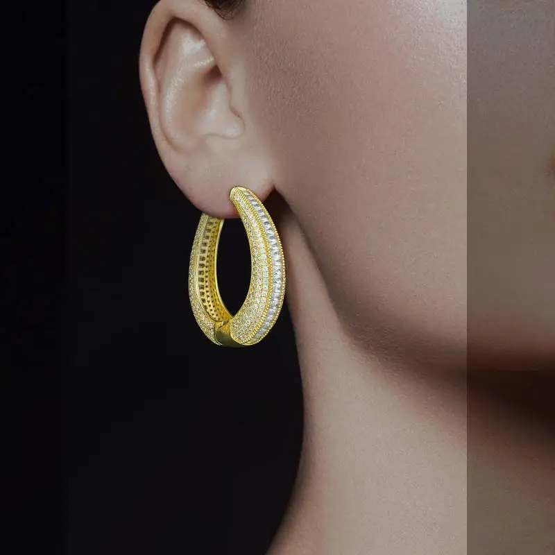 Роскошные плетеные серьги ModemAngel с разноцветными микро фианитами женские