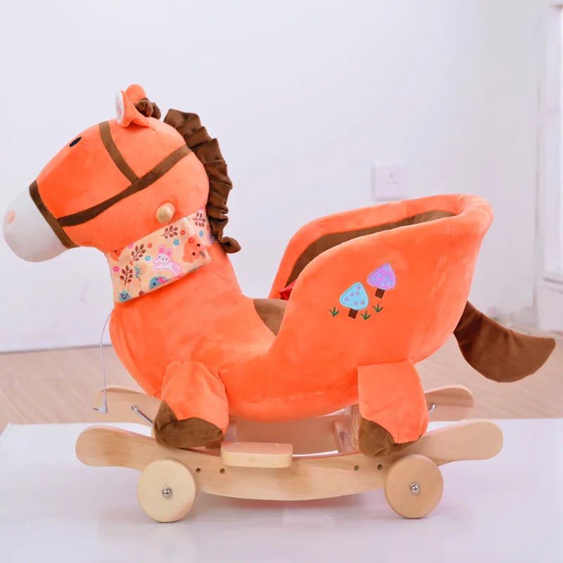 

Kingtoy Plush Baby Rocking Chair Children Wood Swing Seat Kids Outdoor Ride on Rocking Stroller Toy 79067