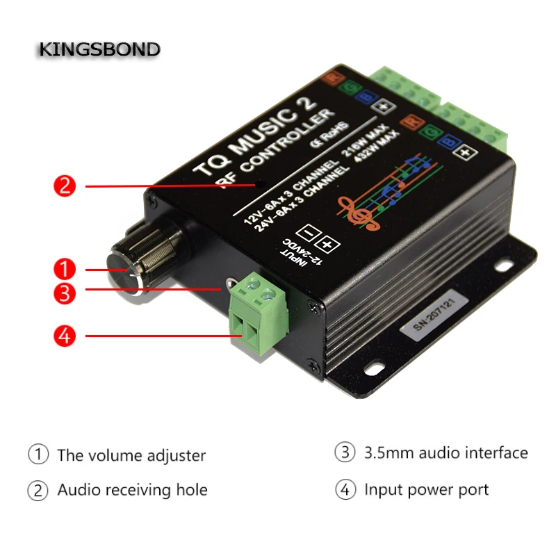 Music2 контроллер Led RGB музыкальный контроллер RF пульт дистанционного управления интеллектуальная звуковая чувствительность Led подсветка пульт дистанционного управления