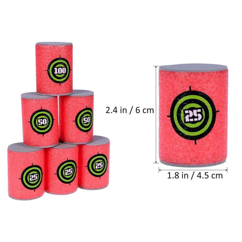 VORCOOL 12 Target Cans Soft Foam Accessory Can for Dart Guns Games Bullet Gun Shoot Bow