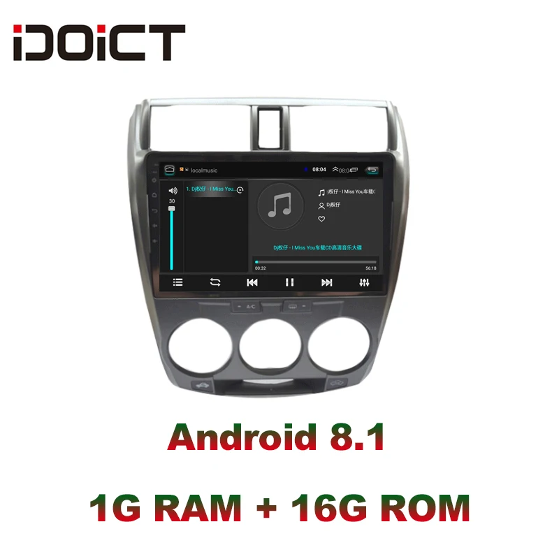 IDOICT Android 8,1 автомобильный DVD плеер gps навигация Мультимедиа для Honda CITY радио 2008-2013 автомобильный стерео