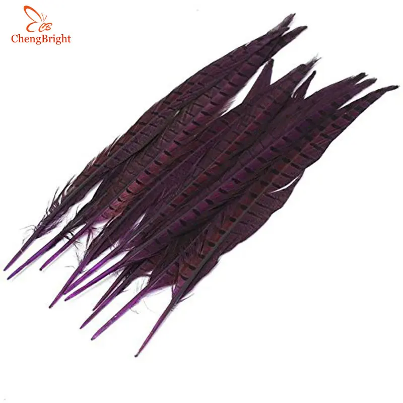 CHENGBRIGHT 50 шт. натуральные перья из хвоста фазана 25-30 см 10-12 дюймов DIY Ювелирные изделия Свадебные украшения перья фазана - Цвет: Dark Purple