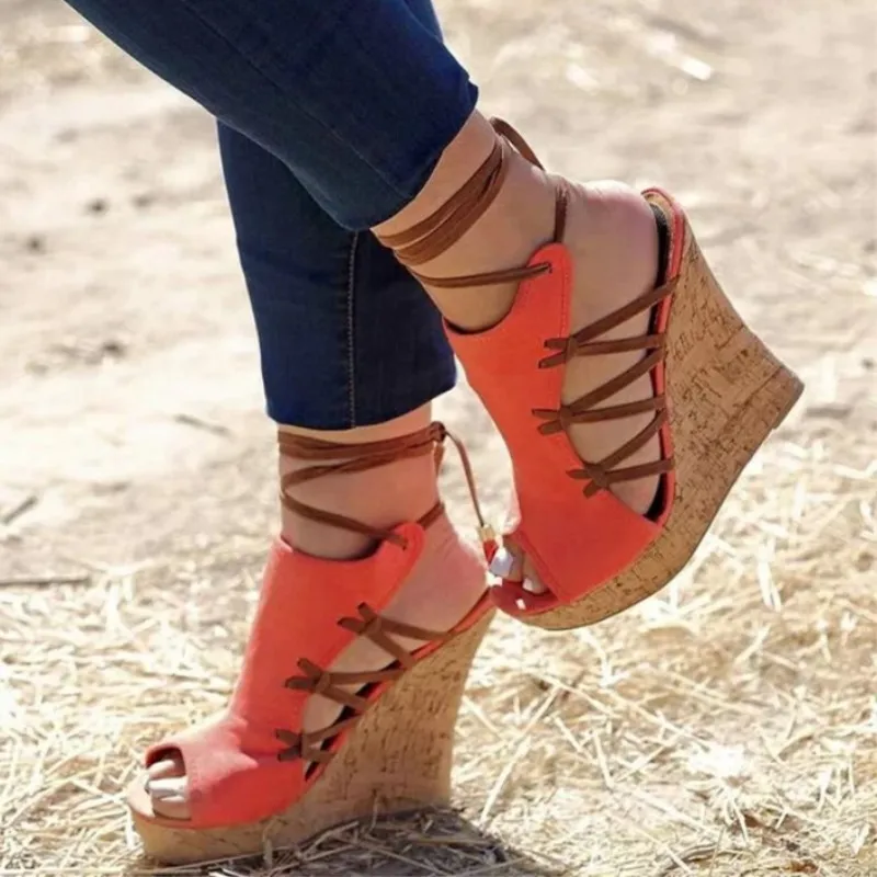 

SHOFOO shoes,Beautiful fashion women's shoes, suede, anout 15 cm slope heel sandals, women's sandals, banquet shoes. SIZE: 34-45