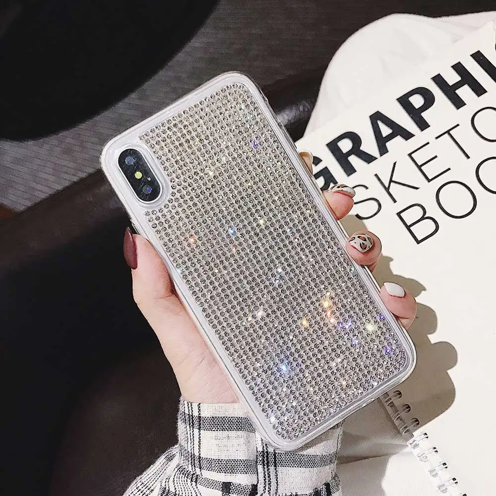 Чехол Boucho для телефона с серебристыми блестками iPhone 12 11 Pro XS MAX XR X мягкий