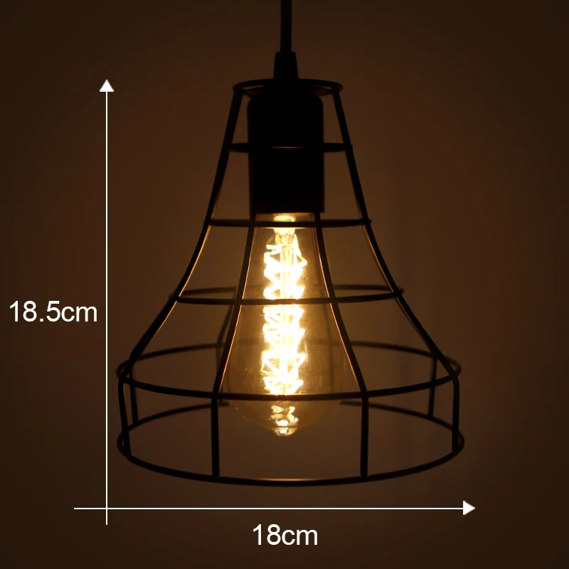 T.Y.S Retro Loft Vintage Pendant Lights Black Cage Hanging Lamp Restaurant Kitchen Dining Decor Modern suspended ceiling lamps | Лампы и