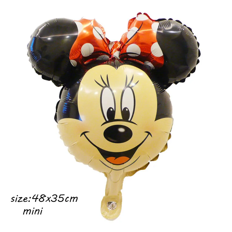 mini red head 1 шт. 112 см большие воздушные шары из фольги Микки и Минни, украшения для дня рождения, классические детские игрушки с героями мультфильмов, подарки, надувной воздушный шар с гелием - Цвет: mini red head