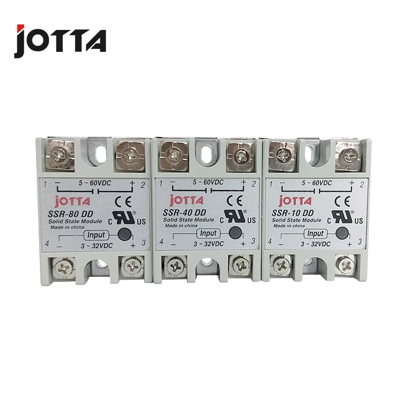 SSR-80DD DC Контроль DC SSR белый корпус Однофазное твердотельное реле 80A вход 3-32 В DC Выход 5~ 60 в DC