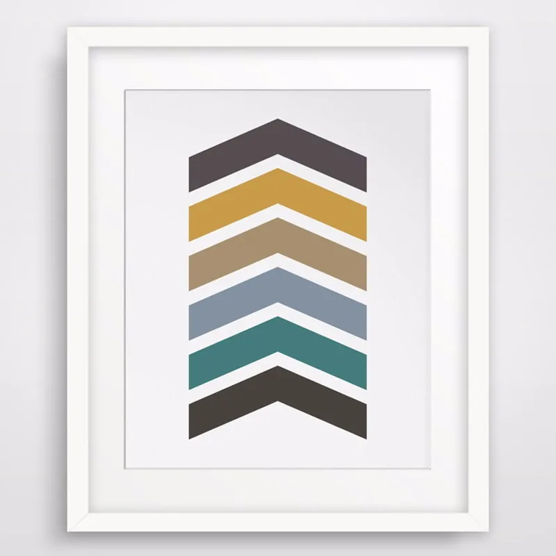 Горячие Красочные ШЕВРОН печати стены искусства стрелы художественное