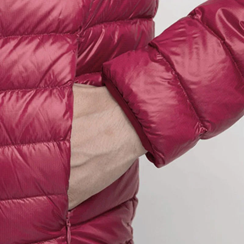 Новинка 2017 модный однотонный белый пуховик на утином пуху Мужская Легкая