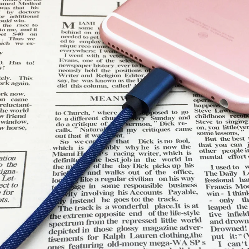 Usb кабель для передачи данных мобильного телефона iphone 5 6 7 8 X Xs Mar джинсовое голубое