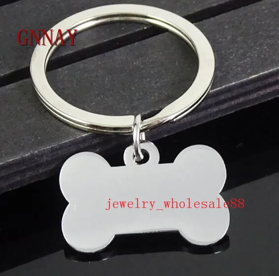 GNAYY Jewelry Lot 5pcs Polished Stainless Steel Large Dog Tag dog bone Keychain Pendant accessories Key Chains rings for men | Украшения и