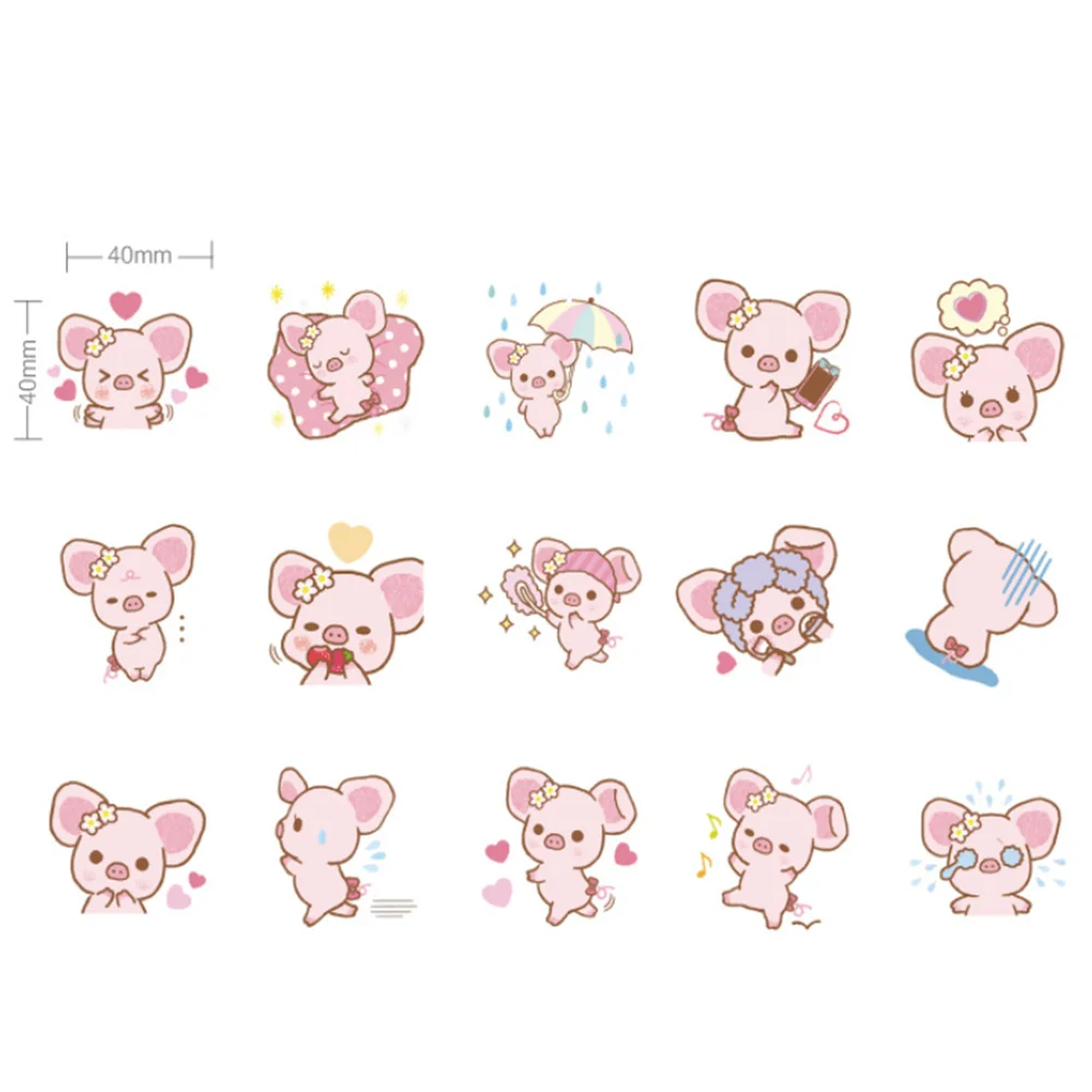 45 шт милые Мультяшные наклейки из бумаги васи каваи канцелярские Papeleria DIY