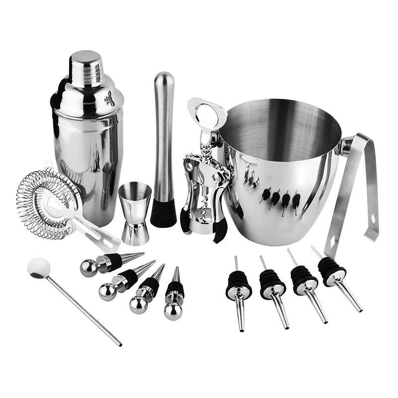 

16pcs Cocktail Bar Set Stainless Steel Shaker Set Practical Bartender Kit