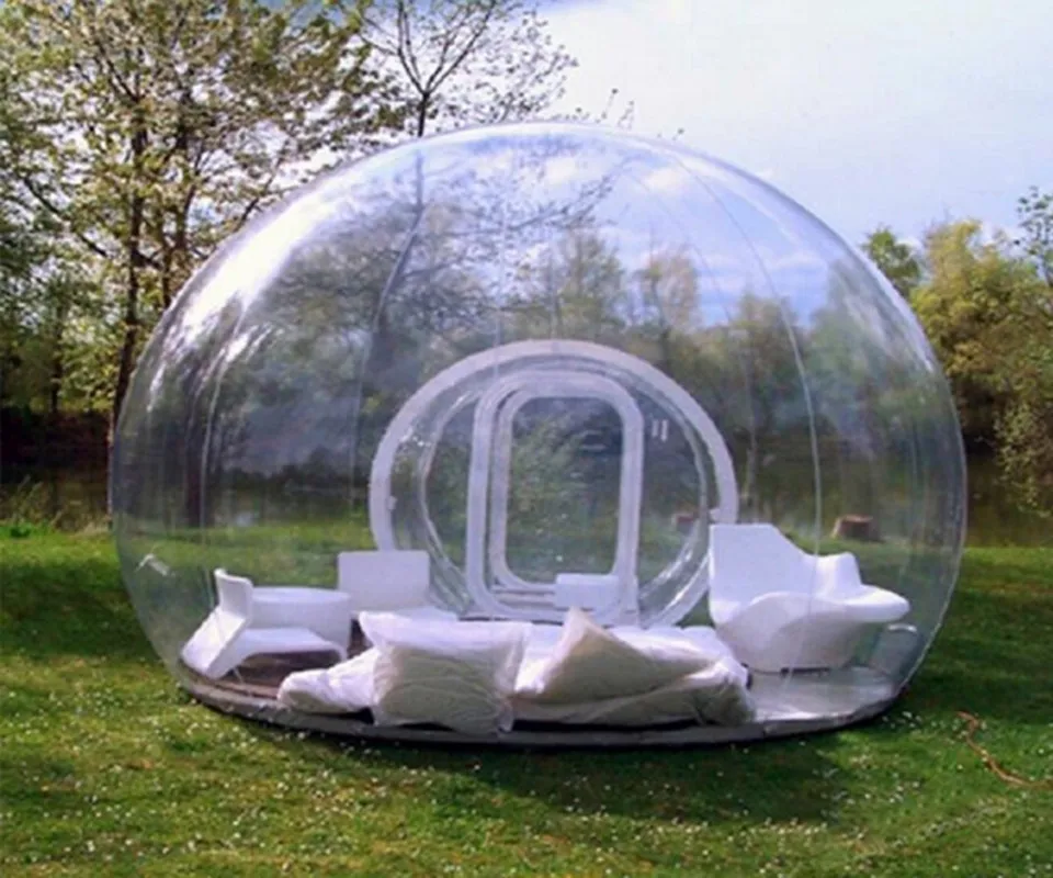Новый открытый один прозрачный тоннель надувной пузырь палатка с Воздуходувы