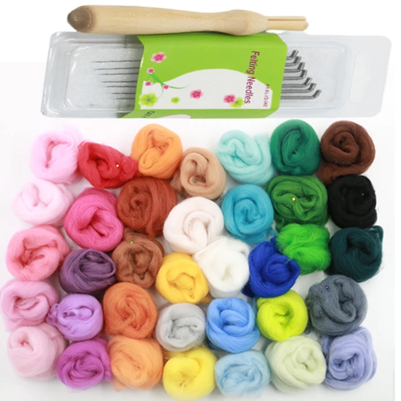 Набор из 36 разных цветов для вязания игл рукоделия сырой шерсти 5 г/пакет 7 шт.| |