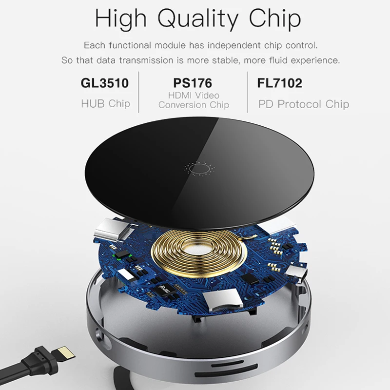 USB концентратор NOHON с портом Type C на HDMI 3 0|USB-хабы| |