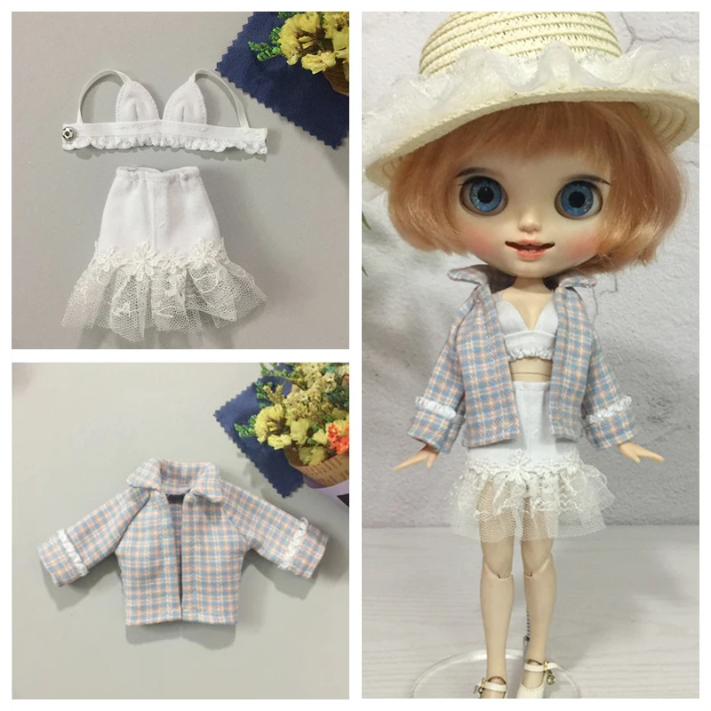 1 комплект одежды для кукол 30 см пиджак + юбка нижнее белье Blyth ob24 Licca Barbies Kurhn
