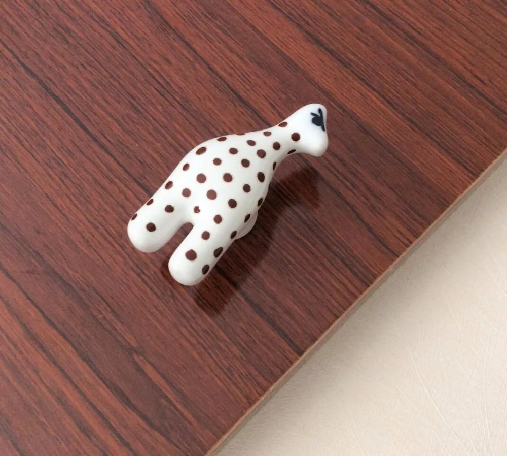 Животные комод ручки жираф керамические ящика/животное кабинет ручка кухонного