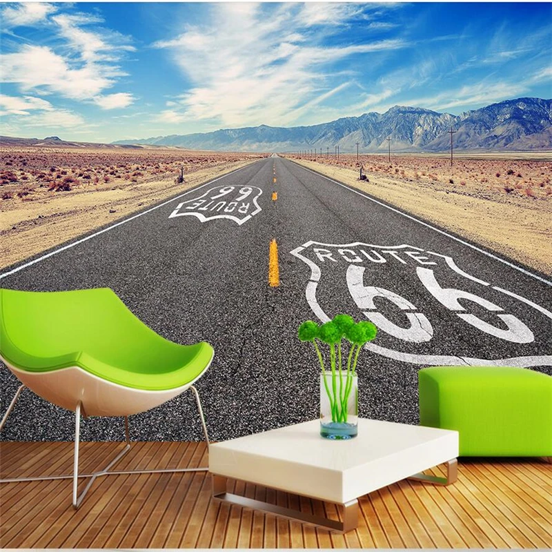 Обои по индивидуальному заказу wellyu papel Route 66 фоновая картина на стену фотообои