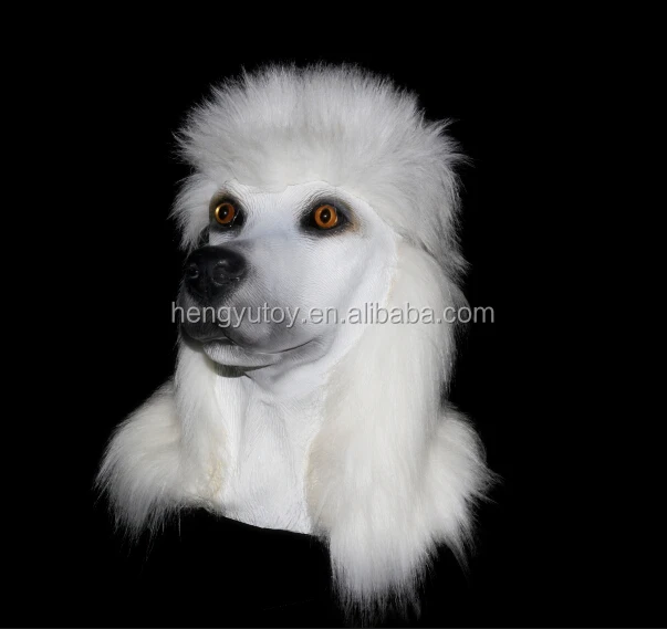 

Realistic Latex Funny Animal Rubber Poodle Latex Dog Mask for Adult Party